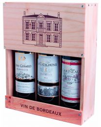 Bordeaux AC 3 flessen in het originele kistje van het château 